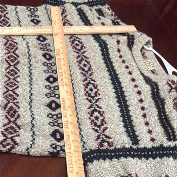 Vintage LL bean Men's Patterned wool Sweater - dad sweater thick warm - Picture 9 of 9